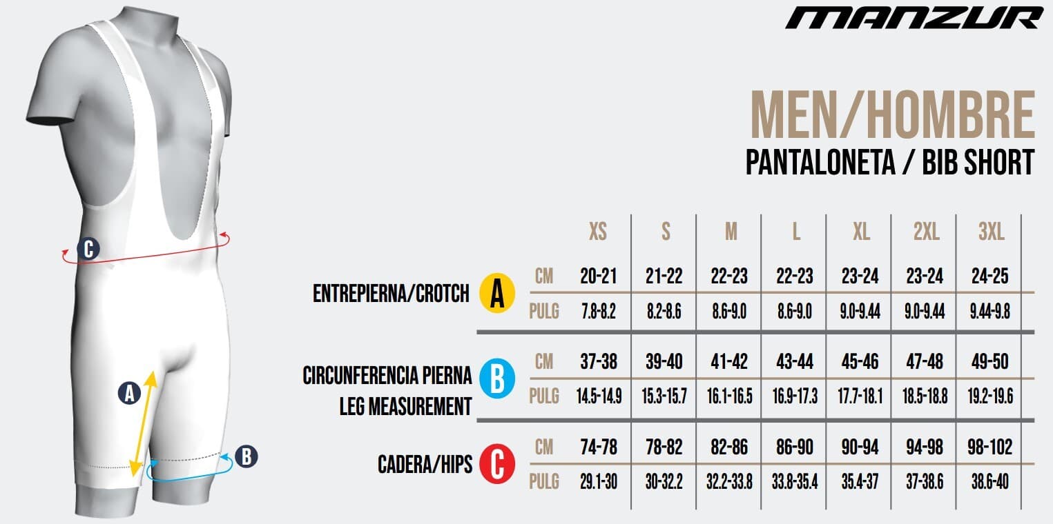 Guía de tallas - Hombre
