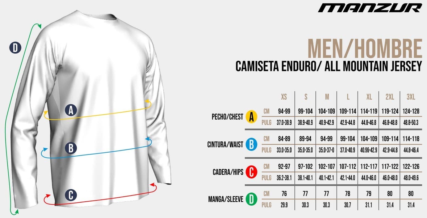Guía de tallas - Hombre