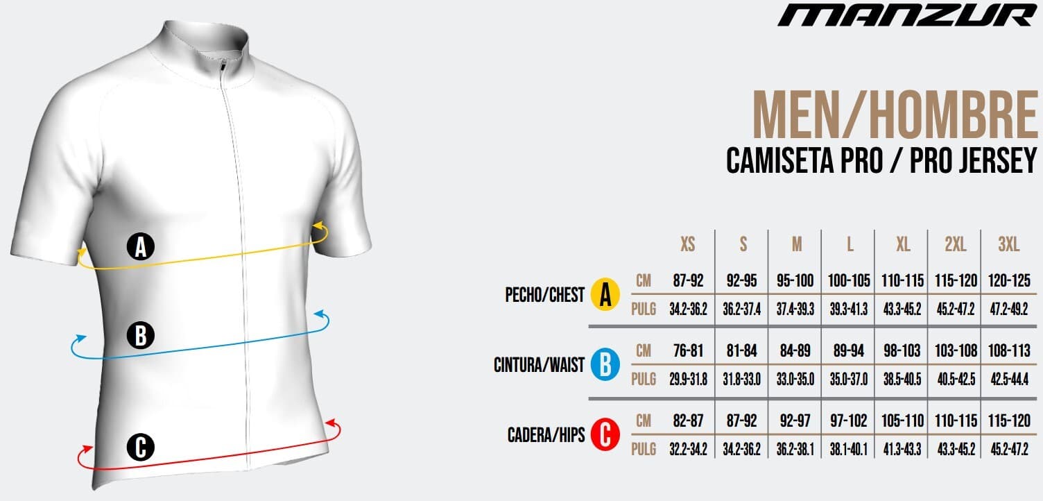 Guía de tallas - Hombre